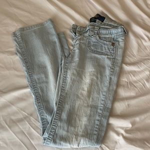Y2K Light Blue Flare Jeans - Angels